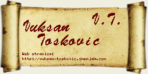 Vuksan Tošković vizit kartica